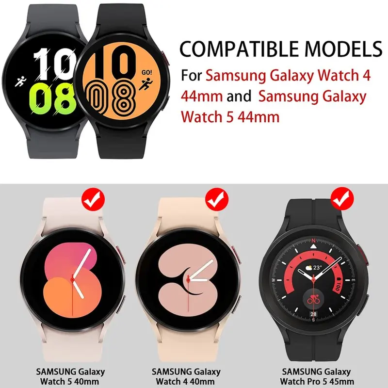 삼성 갤럭시 시계 5 프로/5/4용 강화 유리 갤럭시 시계 5 프로/5/4 Smartwatch용 40mm 44mm 화면 보호기 긁힘 방지