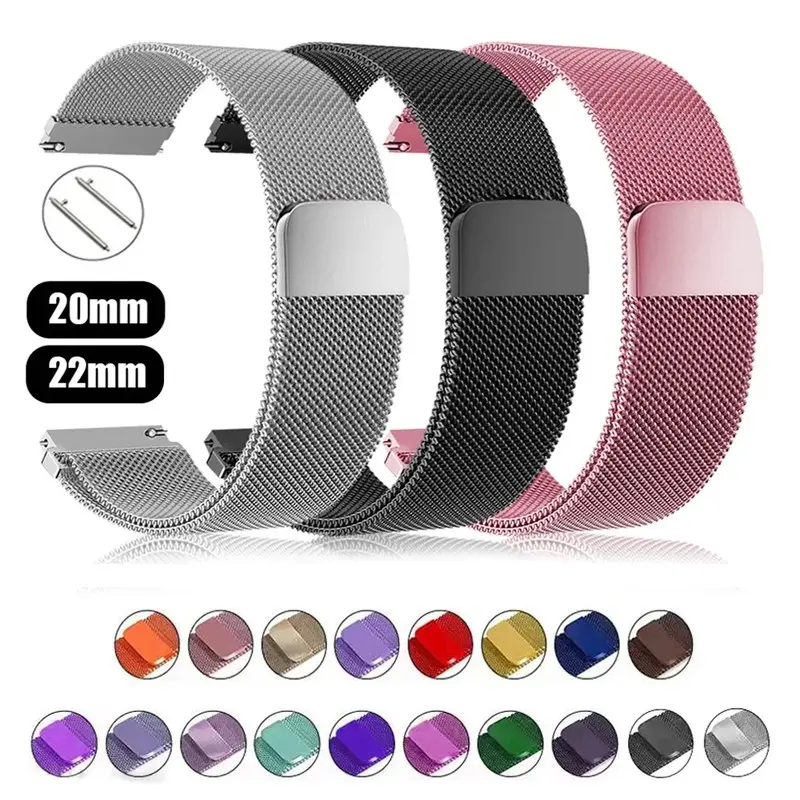 삼성 갤럭시 시계 용 밀라노 루프 밴드 6 5 4 클래식 메탈 스트랩 20mm 22mm 팔찌 화웨이 gt/Amazfit GTS 4/GTR