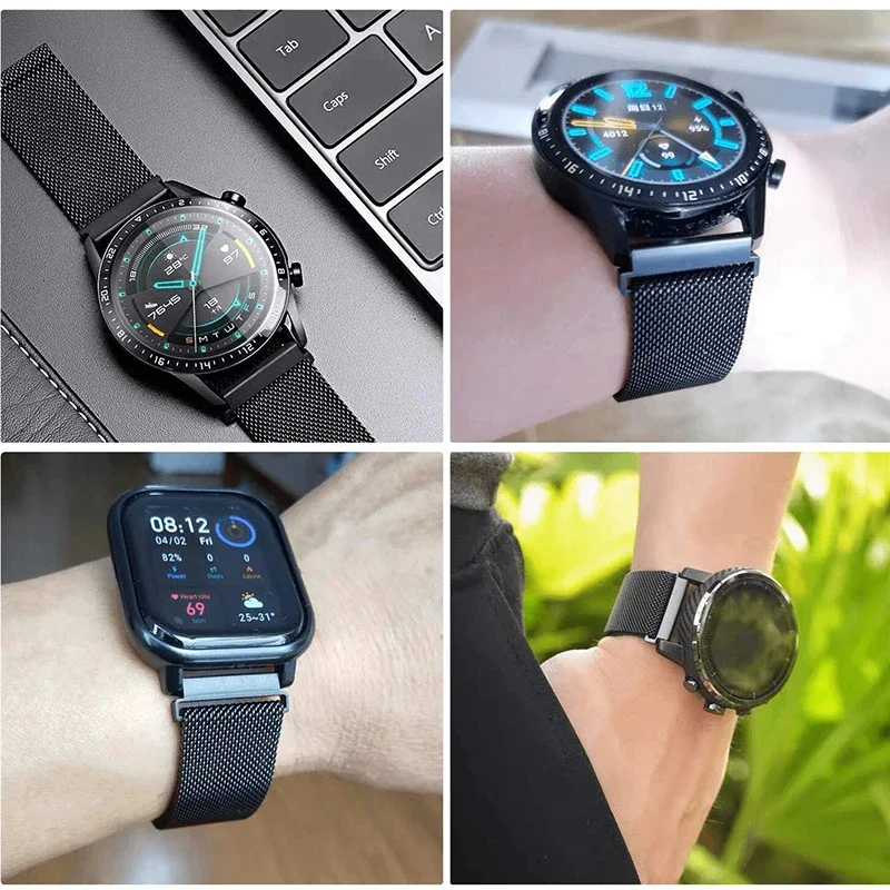 삼성 갤럭시 시계 용 밀라노 루프 밴드 6 5 4 클래식 메탈 스트랩 20mm 22mm 팔찌 화웨이 gt/Amazfit GTS 4/GTR