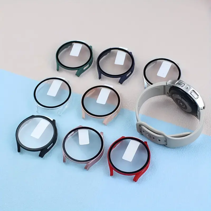 삼성 갤럭시 시계 7/6/5/4 커버 용 강화 유리 + PC 케이스 44mm 40mm 전체 범퍼 스크린 보호기 갤럭시 시계 FE 액세서리