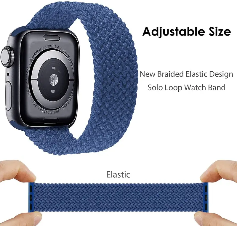애플워치용 브레이디드 솔로 루프 스트랩 밴드 46mm 44mm 40mm 45mm 41mm 42mm 코레아 팔찌 iWatch 시리즈 11 10