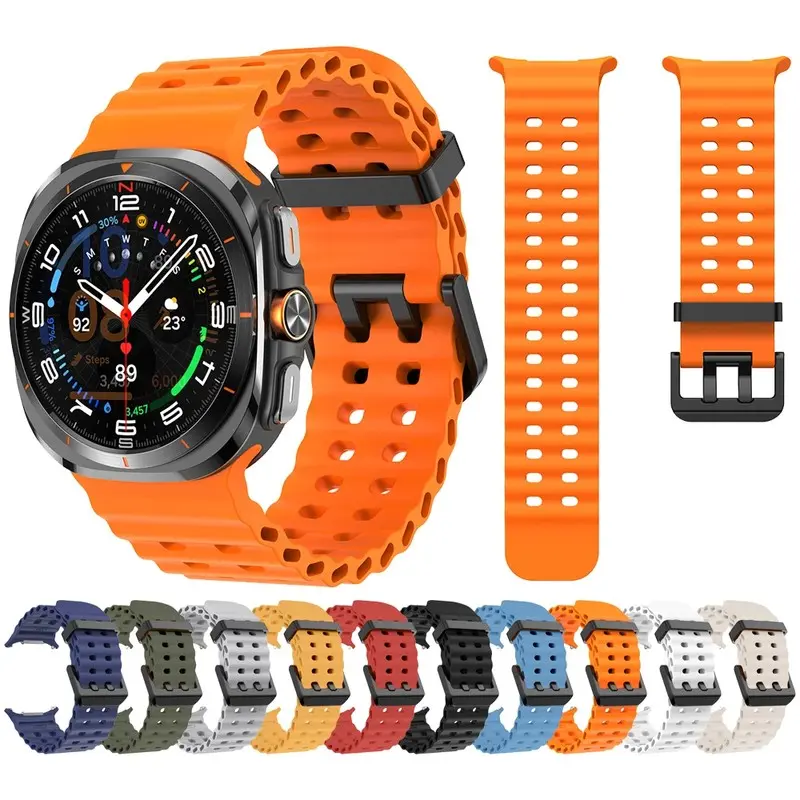 삼성 갤럭시 시계 울트라 47mm 스포츠 실리콘 스트랩 팔찌에 대한 해양 밴드 GalaxyWatch 울트라 시계 밴드 액세서리