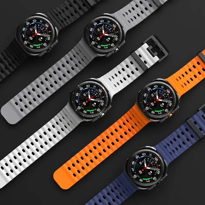 삼성 갤럭시 시계 울트라 47mm 스포츠 실리콘 스트랩 팔찌에 대한 해양 밴드 GalaxyWatch 울트라 시계 밴드 액세서리