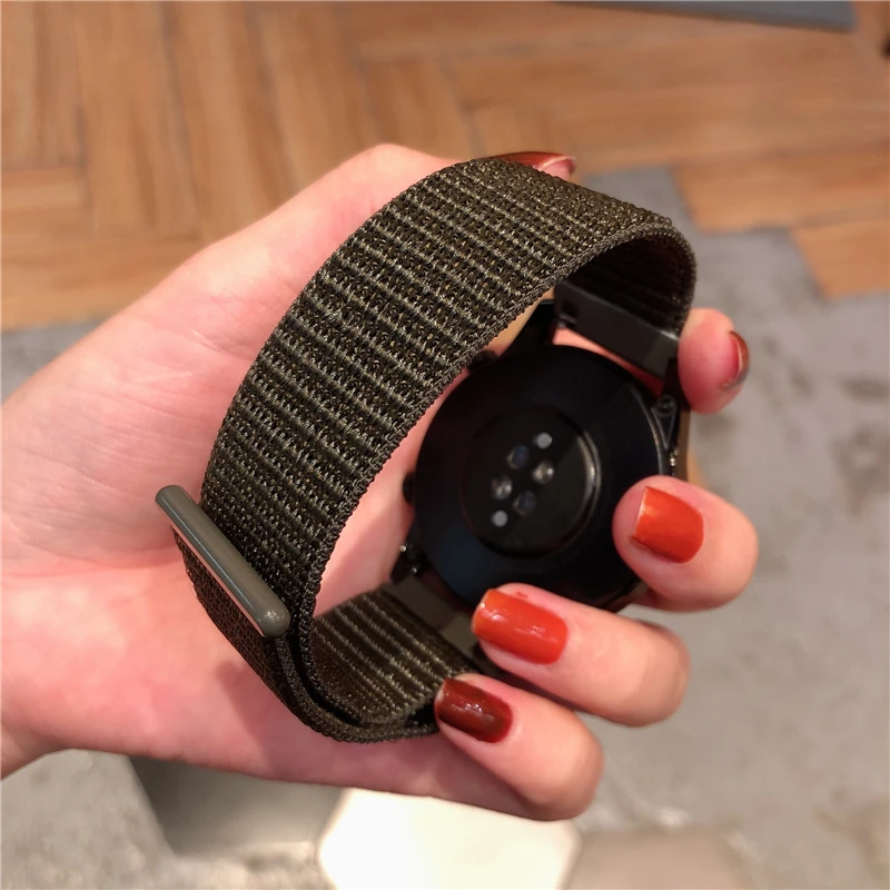 삼성 갤럭시 시계 6/5/pro/4/클래식/액티브 2용 나일론 루프 밴드 43-47-44mm 20mm/22mm 스포츠 팔찌 화웨이 gt