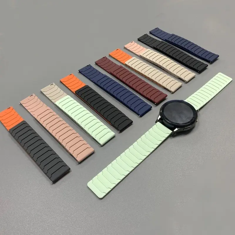 20/22mm 마그네틱 스트랩 후아미 AMAZFIT BIP 6 5 UNITY 실리콘 루프 밴드 GTR 4/3/3 Pro 2e GTS 4 미니