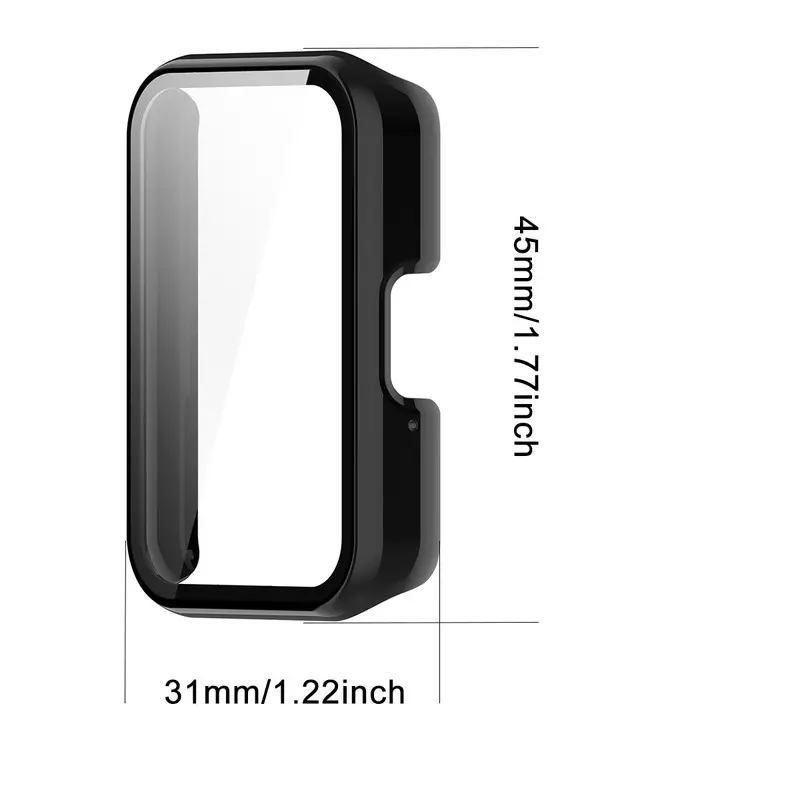 Samsung Galaxy Fit3와 호환되는 시계 케이스, 보호용 PC 프레임 페이스 커버 내장 강화 유리 화면 보호기, 스크래치