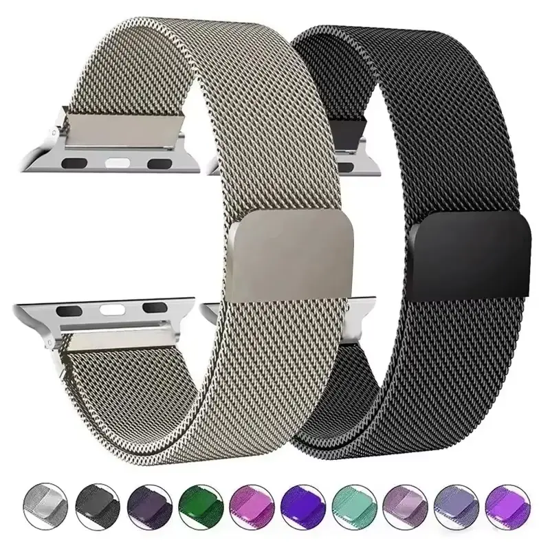 Apple Watch 밴드 용 밀라노 스트랩 49mm 45mm 44mm 42mm 41mm 40mm 38mm 팔찌 iwatch 시리즈 9 3 4