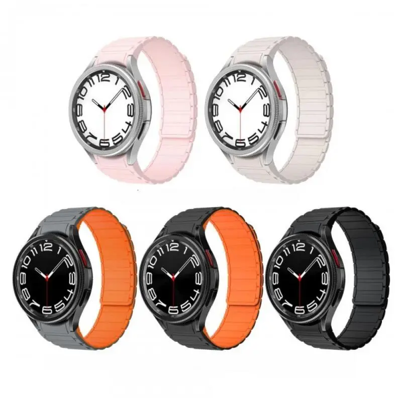 삼성 갤럭시 워치 7/6/5/4 40mm 44mm 4 6 클래식 42mm 46mm 47mm 43mm 마그네틱 스트랩 시계 5Pro 45mm