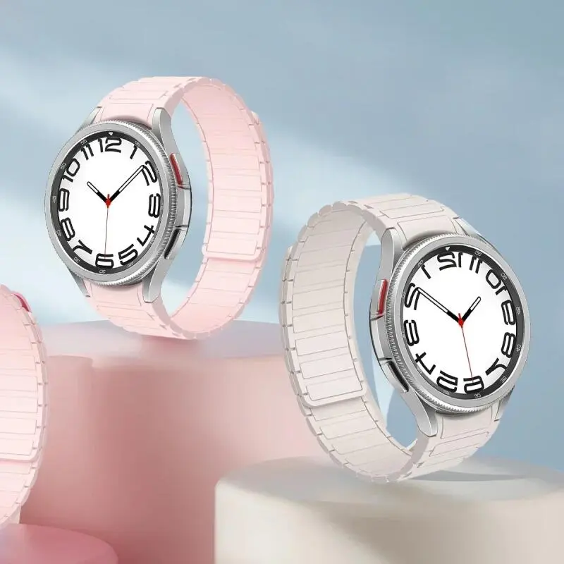 삼성 갤럭시 워치 7/6/5/4 40mm 44mm 4 6 클래식 42mm 46mm 47mm 43mm 마그네틱 스트랩 시계 5Pro 45mm