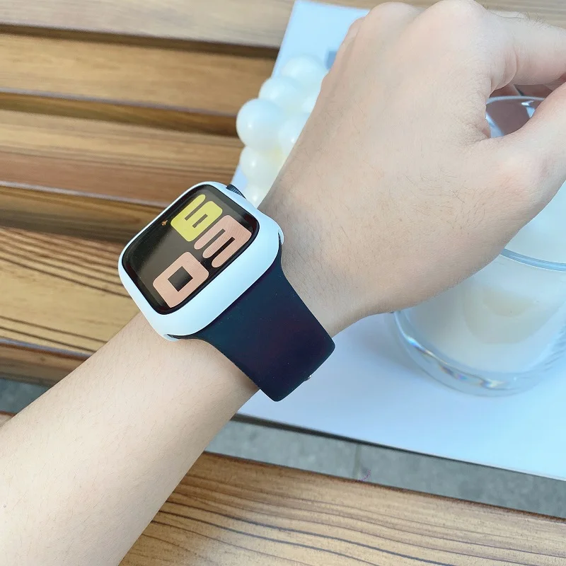 애플 워치 스트랩용 실리콘 밴드, 스포츠 팔찌, iwatch 시리즈 8, 7, 6, 5, 4, 3, SE 9, 울트라 2, 49mm