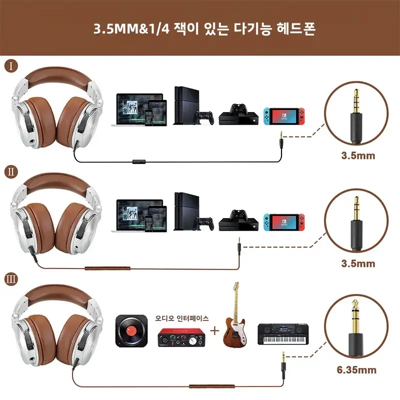 원오디오 유선 하이파이 헤드폰 전문 스튜디오 DJ 헤드폰 마이크 포함 오버이어 하이레졸루션 헤드셋 모니터링 앰프 기타 폰용
