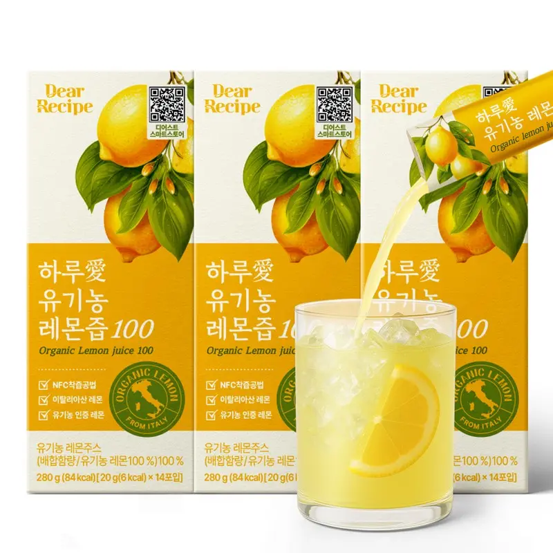 디어레시피 유기농 100% 레몬즙 20g 14포 x 3개 (총42포)