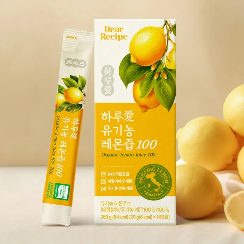 디어레시피 유기농 100% 레몬즙 20g 14포 x 3개 (총42포)