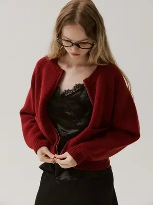 CLASSIC ZIP-UP KNIT CARDIGAN_2color