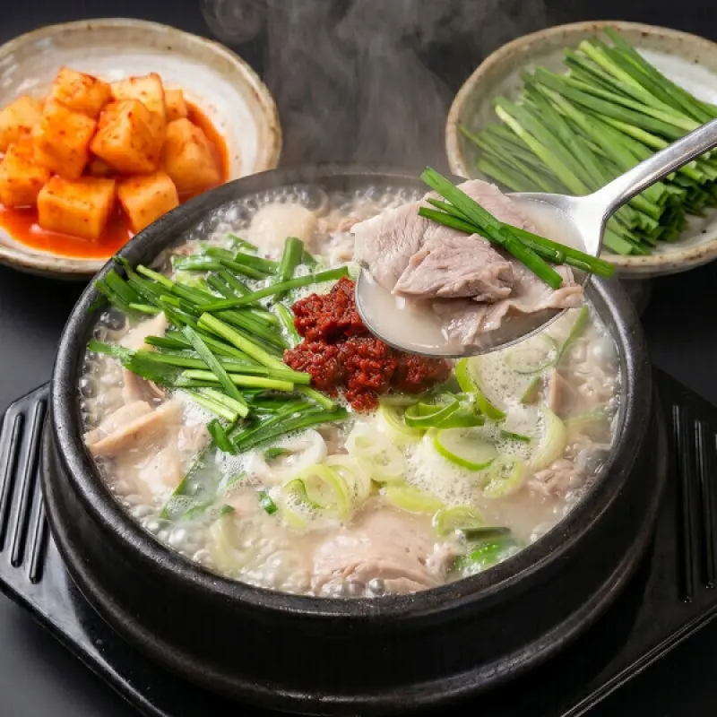 옥구촌 한돈 돼지국밥 600g 5팩 (총3kg)+다대기 30g 5팩증정 한우·한돈 사골 블렌딩 수육용 전후지 모듬