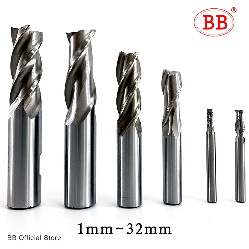 BB HSS 코발트 밀링 커터 2~4 플루트 1-32mm
