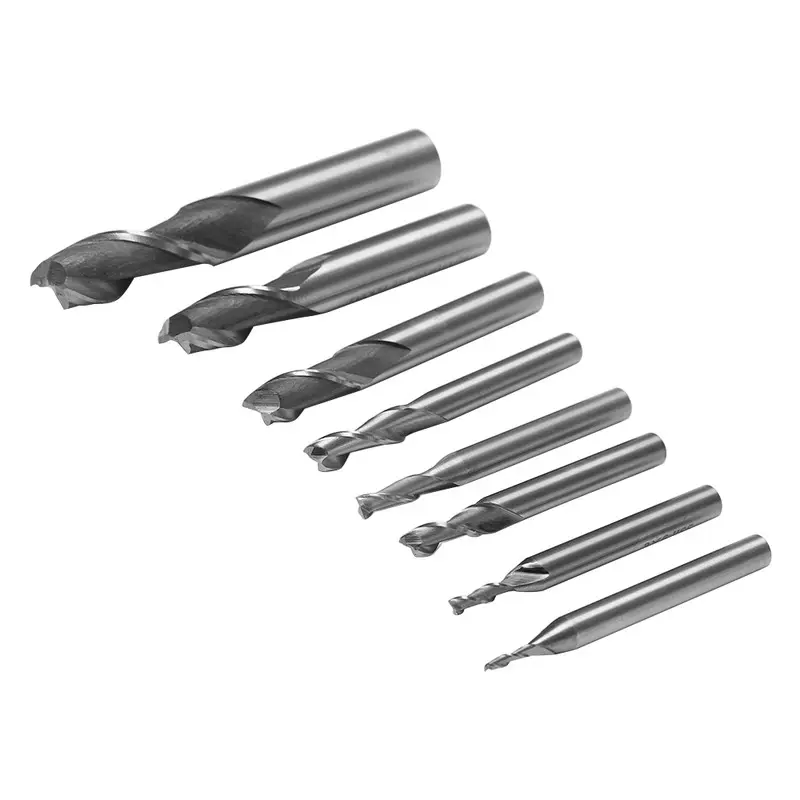 초경 밀링 커터 2 플루트 스트레이트 생크 엔드 라우터 비트 밀 4mm 6mm 8mm 10mm 12mm CNC 공구 스테인리스 특수 HRC65