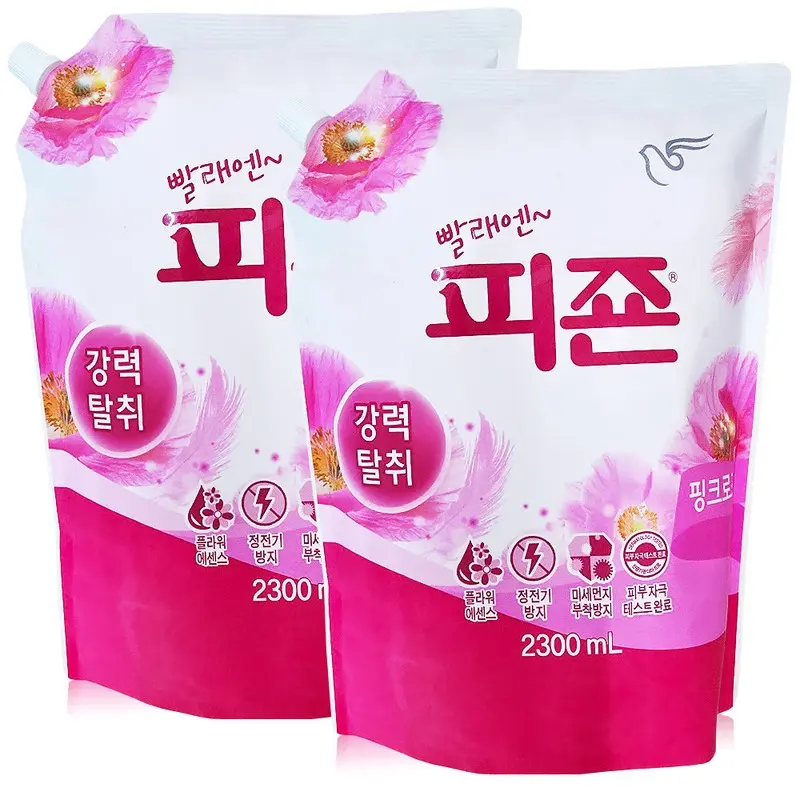 피죤 핑크로즈 리필 2300ml x 2개 섬유유연제 2.3L