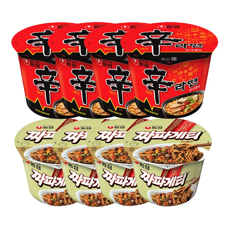 농심 큰컵라면/큰사발면 8개(신라면4개+짜파게티4개)