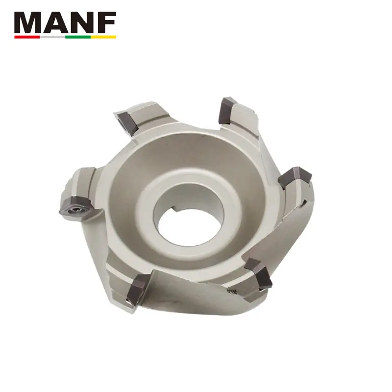 MANF 페이스 밀링 커터 KM12-50/63/80/100/125/160/200/250, 45도 각도로 설계된 인덱서블 페이스 엔드 밀