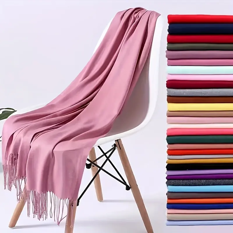 Desgine 브랜드 솔리드 여성 캐시미어 스카프 가을 겨울 따뜻한 Shawls 랩 2024 남성 Pashmina Tassels 스카프 여성