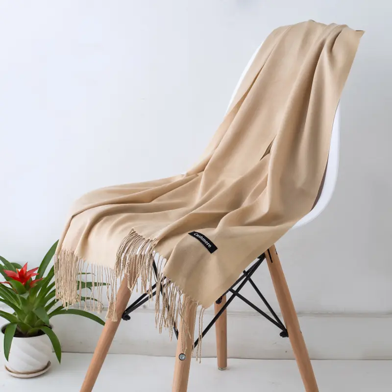 Desgine 브랜드 솔리드 여성 캐시미어 스카프 가을 겨울 따뜻한 Shawls 랩 2024 남성 Pashmina Tassels 스카프 여성