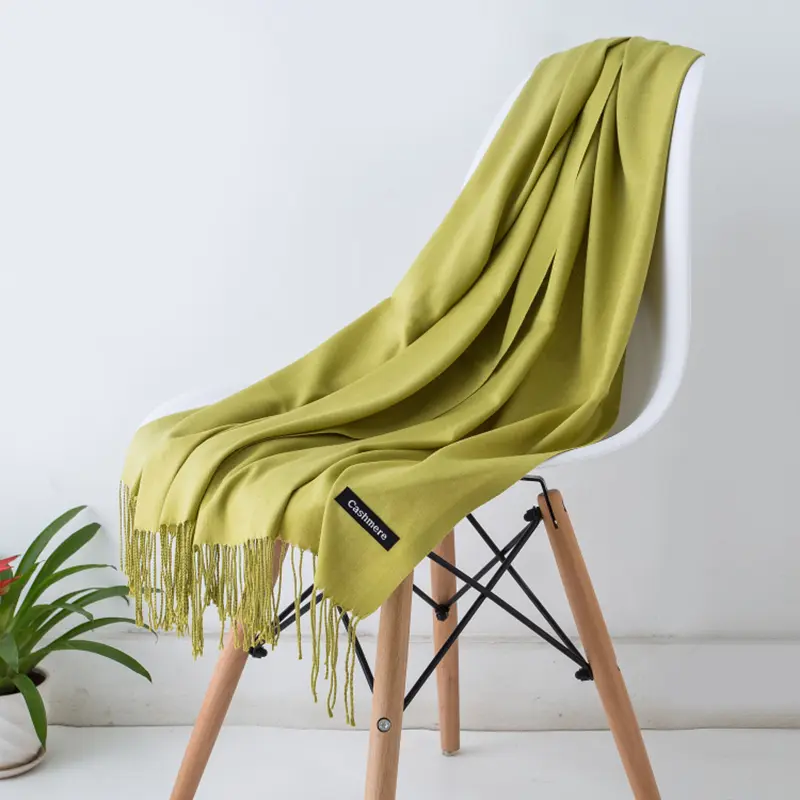Desgine 브랜드 솔리드 여성 캐시미어 스카프 가을 겨울 따뜻한 Shawls 랩 2024 남성 Pashmina Tassels 스카프 여성
