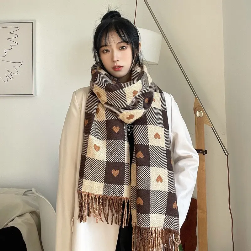 2025 럭셔리 겨울 캐시미어 스카프 여성 신상 디자인 따뜻한 파시미나 롱 태슬 스카프 여성 프린트 숄 두꺼운 풀라드 부판다