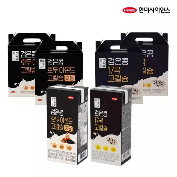 한미 검은콩 고칼슘 호두아몬드 저당 + 17곡 190ml, 총 64입
