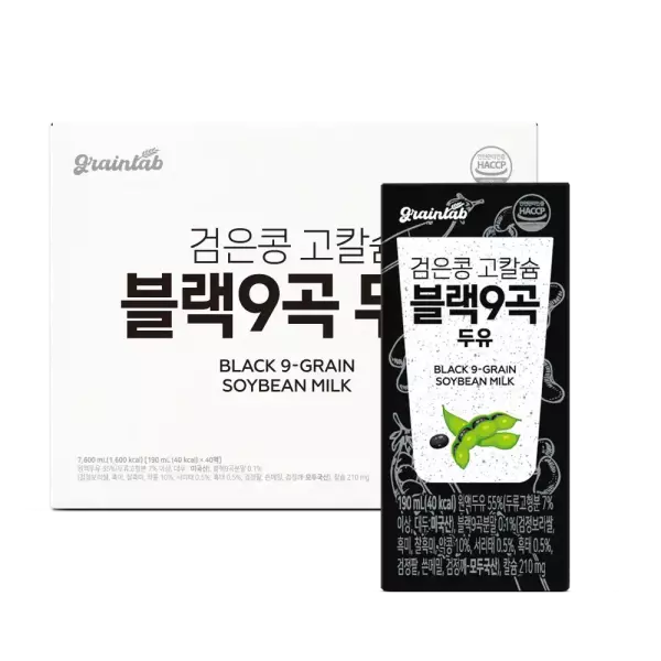 그레인랩 검은콩고칼슘 블랙9곡두유 190ml, 40개입, 1개