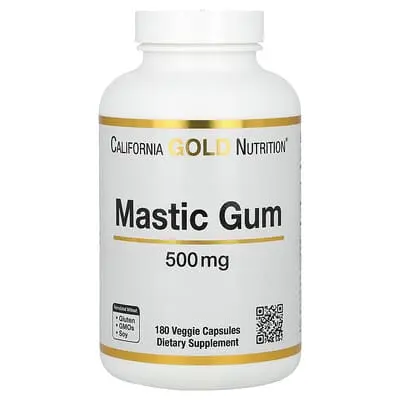 California Gold Nutrition (캘리포니아골드뉴트리션), 매스틱검, 500mg, 베지 캡슐 180정