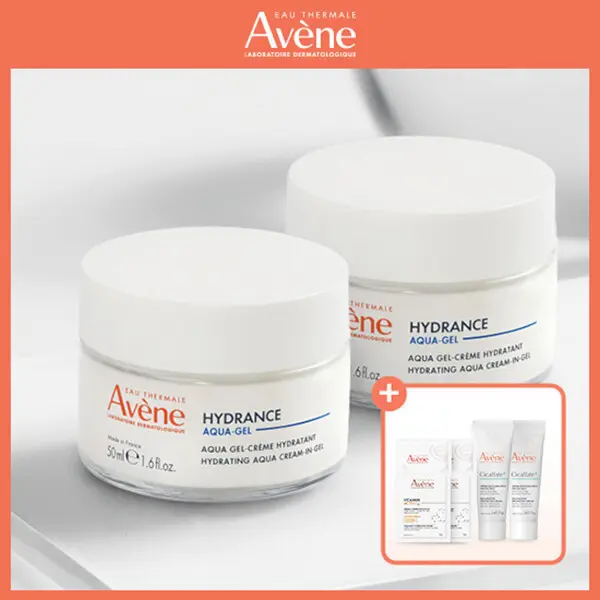 (한가위 한정특가) 아벤느 이드랑스 아쿠아 크림 인 젤 50ml 2개 시칼파트 크림 5ml 2개+체험 키트 4개