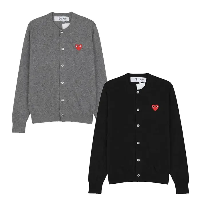 [PLAY COMME DES GARCONS] 꼼데가르송 레드하트 울 라운드 여성 가디건 2종 택1