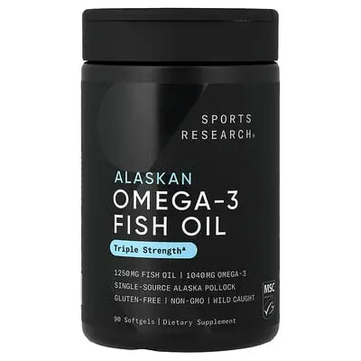 Sports Research (스포츠리서치), Alaskan 오메가3 피쉬 오일, 소프트젤 90정