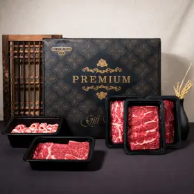소고기 1.2kg 프리미엄 선물세트 황제갈비/부채살/등심/토시살/우삼겹+허브솔트/스테이크소스