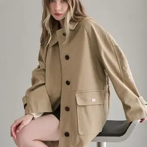 [슬로우롤리][10차] Metal emblem half trench coat