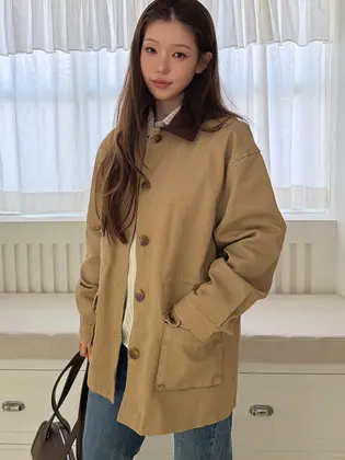 [슬로우롤리][Beige 단독] [8차][해삐 PICK] Cotton half work jacket