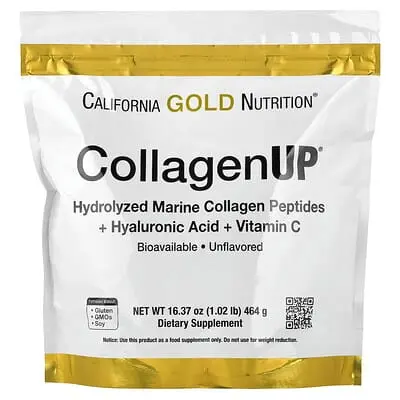 California Gold Nutrition (캘리포니아골드뉴트리션), CollagenUP®, 가수분해 해양 콜라겐 펩타이드, 히알루론산 및