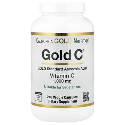 California Gold Nutrition (캘리포니아골드뉴트리션), Gold C®, USP 등급 비타민C, 1,000mg, 베지 캡슐