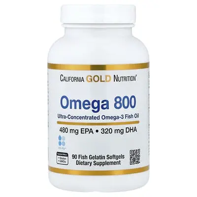 California Gold Nutrition (캘리포니아골드뉴트리션), 오메가 800, 피쉬 젤라틴 소프트젤 90정(소프트젤 1정당