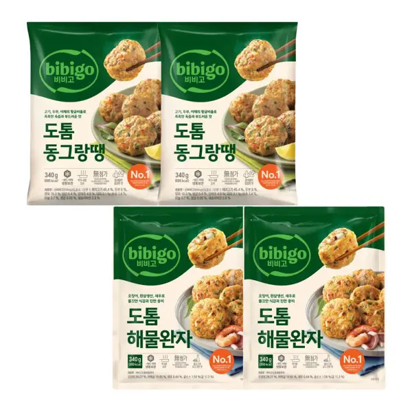 CJ 비비고 도톰동그랑땡 340g x2개+도톰해물완자 340g x2개
