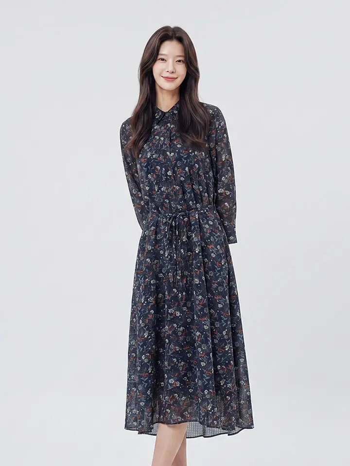 [PAT 여성] 플라워 셔링 원피스_1J62804