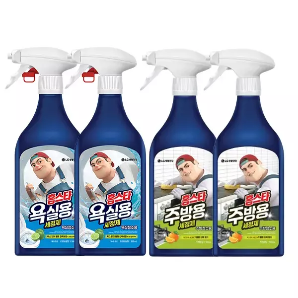 홈스타 욕실용, 500ml, 2개 + 주방용, 500ml, 2개