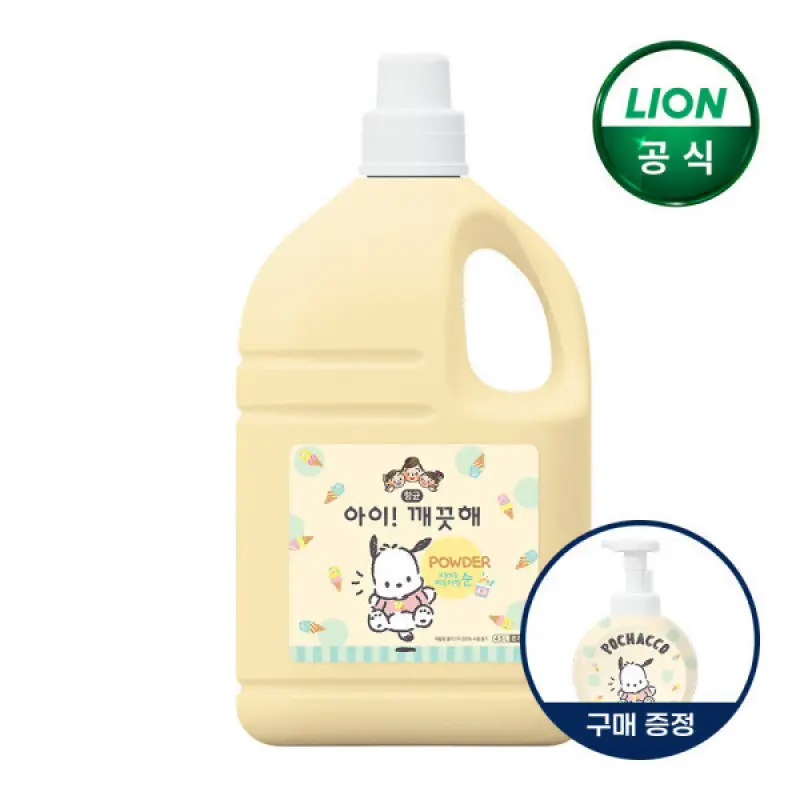 아이깨끗해 X포차코 핸드워시 대용량 리필 순향 4.5L 1개 + 포차코 공용기 증정