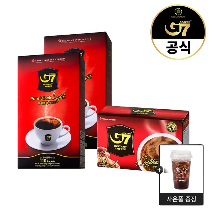 G7 베트남 커피 퓨어블랙 라이트 110개입 x 2개 (24,206원/무료)