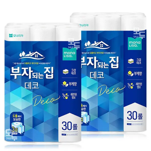 코디 순수 3겹 데코 30Mx30롤x2팩 화장지 휴지