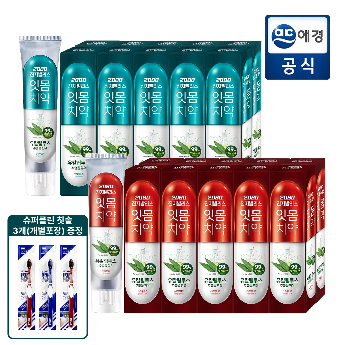 2080 진지발리스 유칼립투스 잇몸치약 150gX10개 (14,280원/무료)