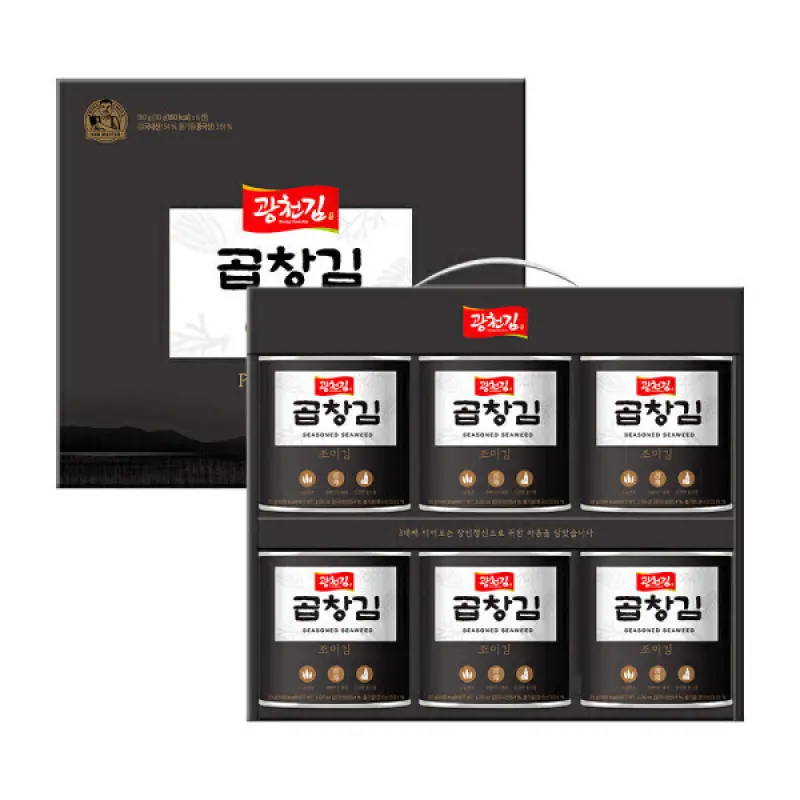 (신선집중) 광천김 곱창김 캔김 6캔 선물세트
