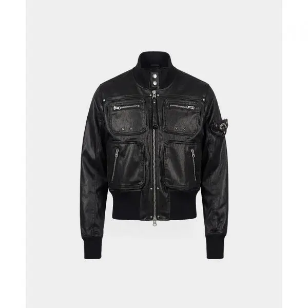 배드블러드 BADBLOOD Laguna High-Neck Bomber Jacket - Coated Black w-jkt25-069 147670