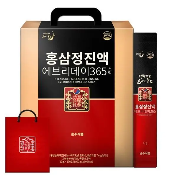 홍삼정 에브리데이 홍삼스틱 1박스(100포)(+쇼핑백증정) 6년근 홍삼 365